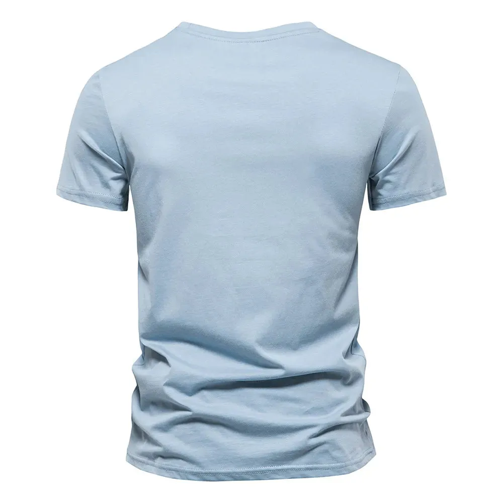 100% Cotton T Shirts for Men Short Sleeve O-neck Fashion Print Slim Fit Men's T-shirts Casual Summer Men's Clothing