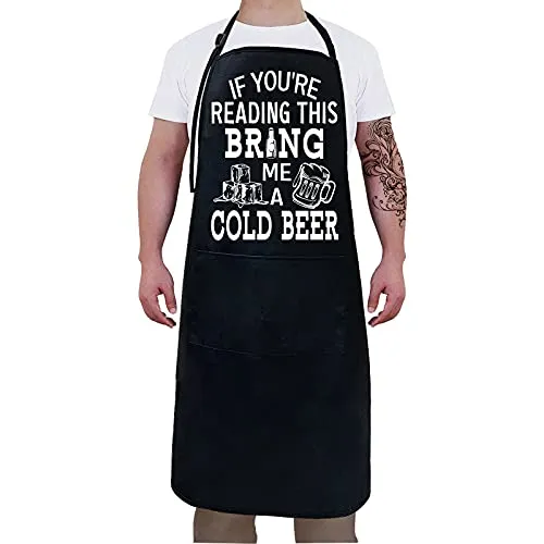 2 Pack - Aprons for Men ,Fathers Day,Dad Apron,Gifts for Dad - From Daughter Son For the Best Dad Husband Stepfather Birthday Barbecue Gift Funny for Mens Grilling Cooking Kitchen Chef BBQ Apron