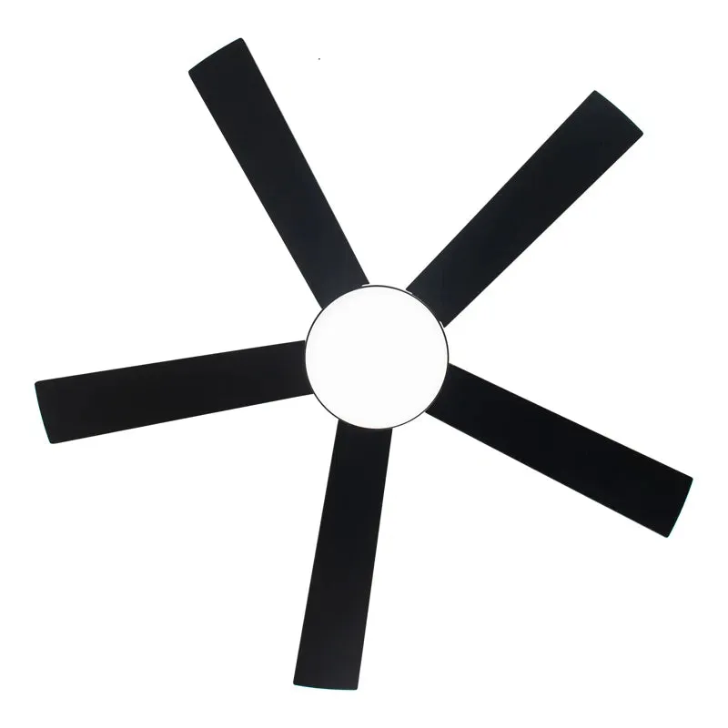 48" 5 - Blade Modern Black Ceiling Fan with LED Lights and Remote Control