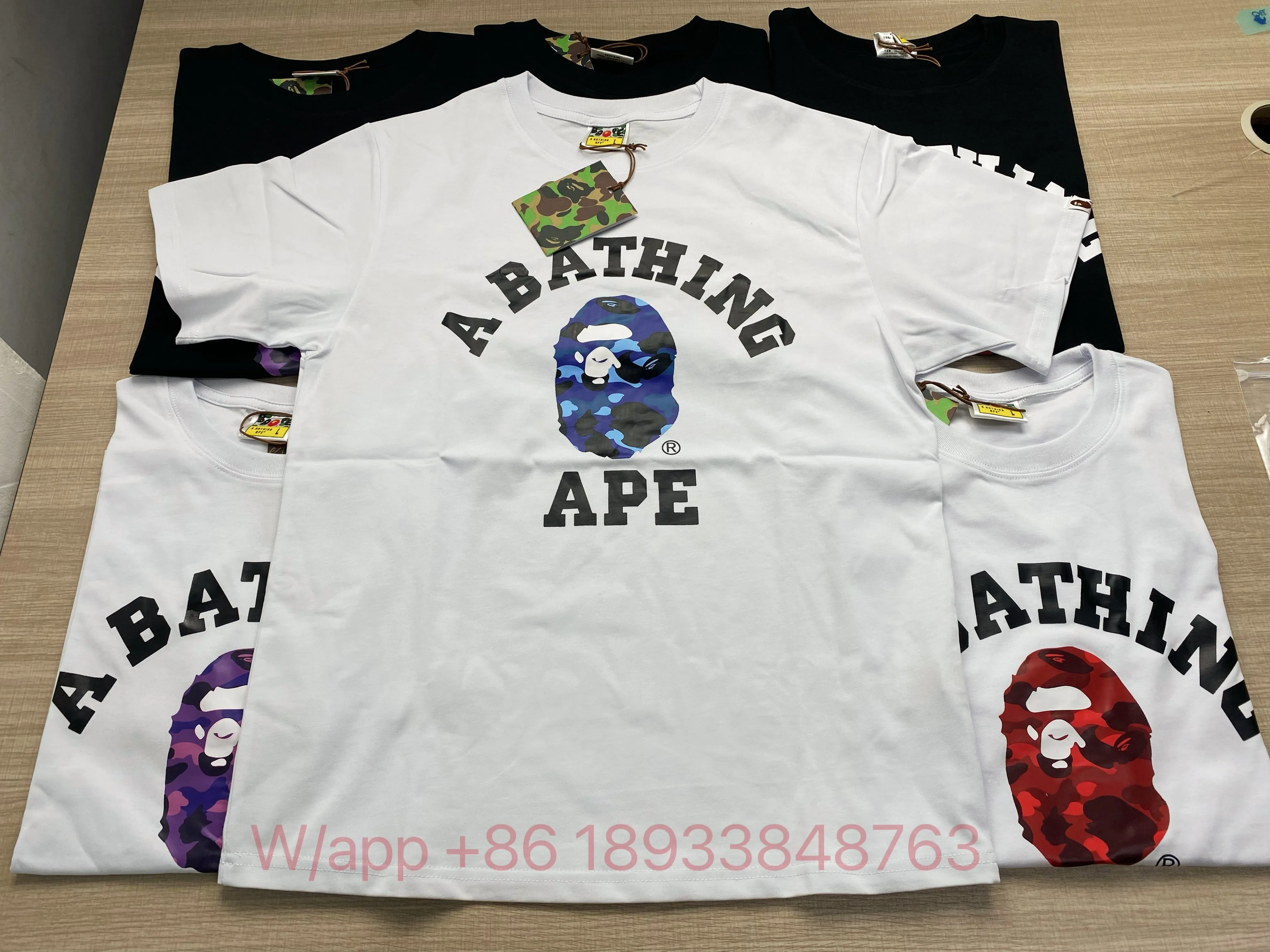 A bape bathing   ape men women black white tshirts