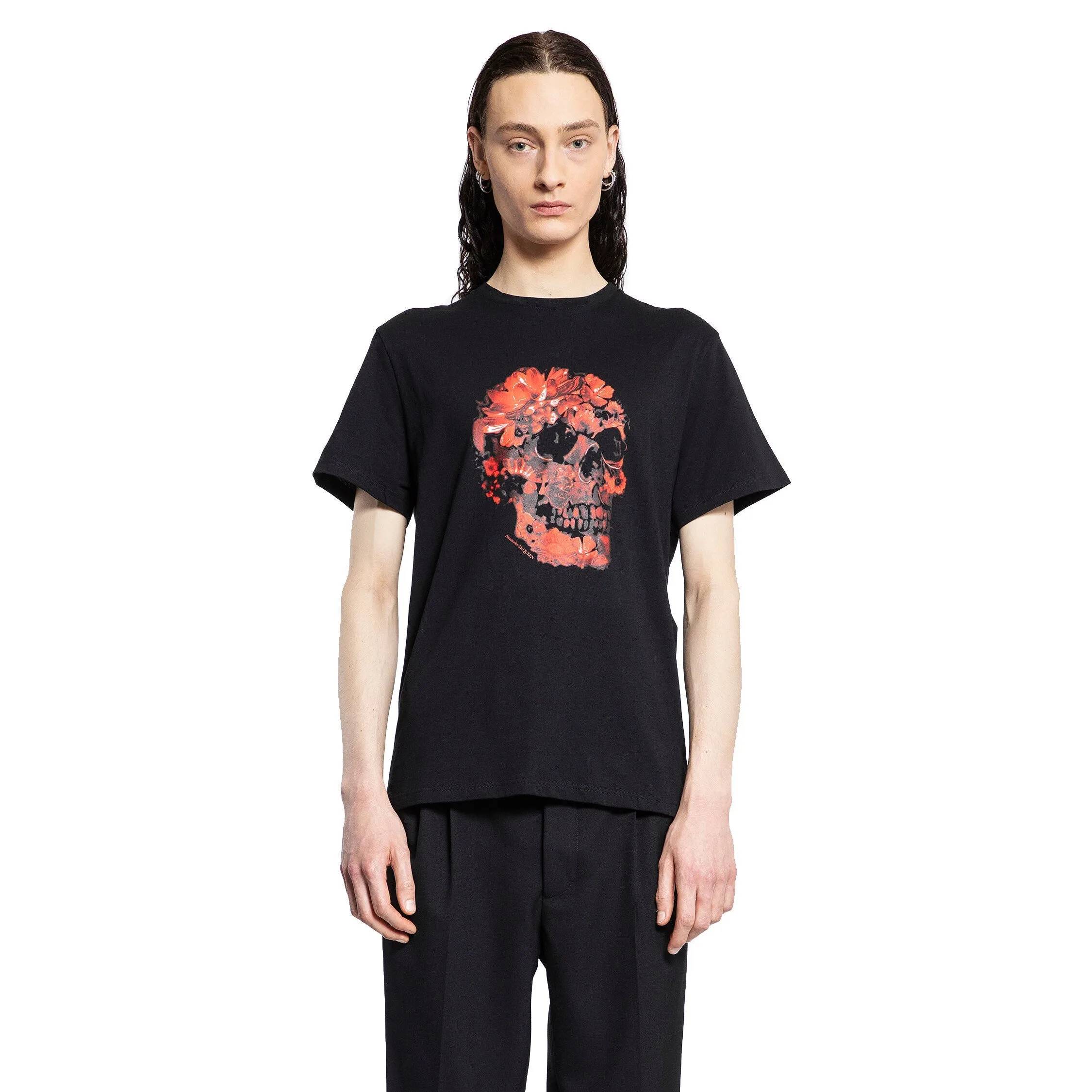 ALEXANDER MCQUEEN MAN BLACK T-SHIRTS & TANK TOPS