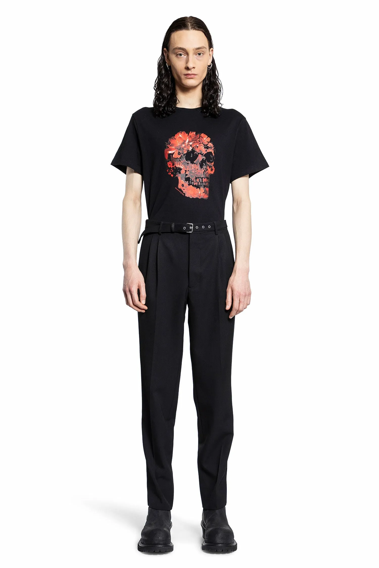 ALEXANDER MCQUEEN MAN BLACK T-SHIRTS & TANK TOPS