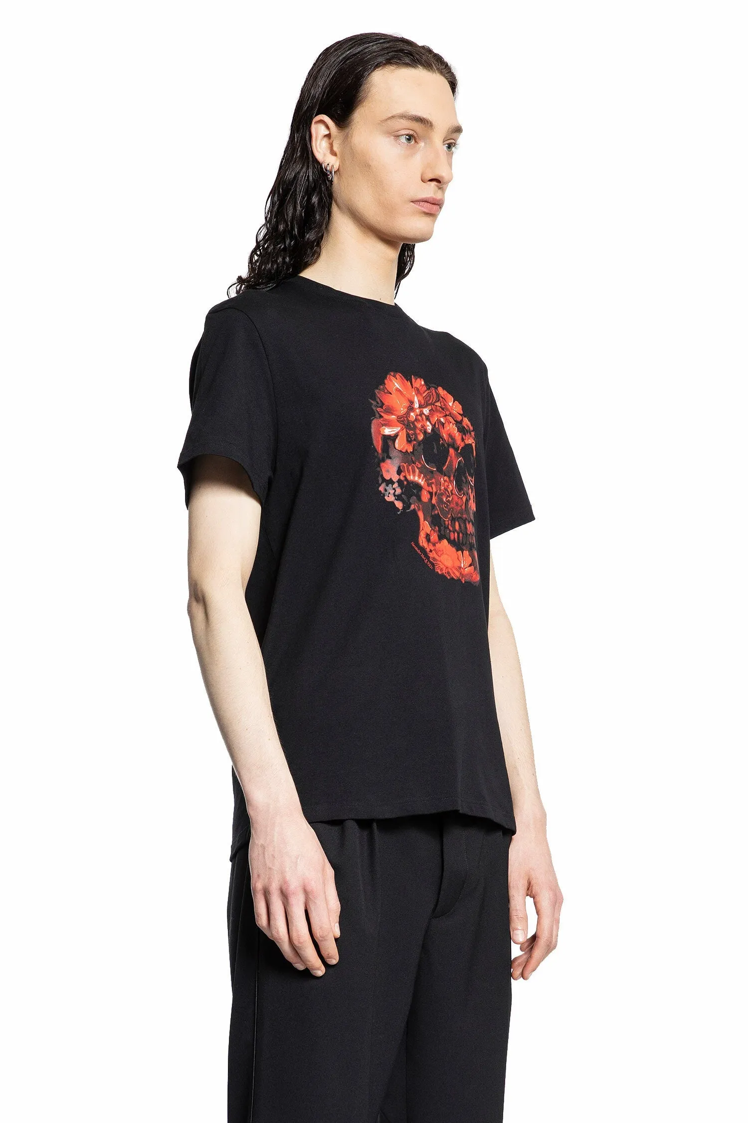 ALEXANDER MCQUEEN MAN BLACK T-SHIRTS & TANK TOPS