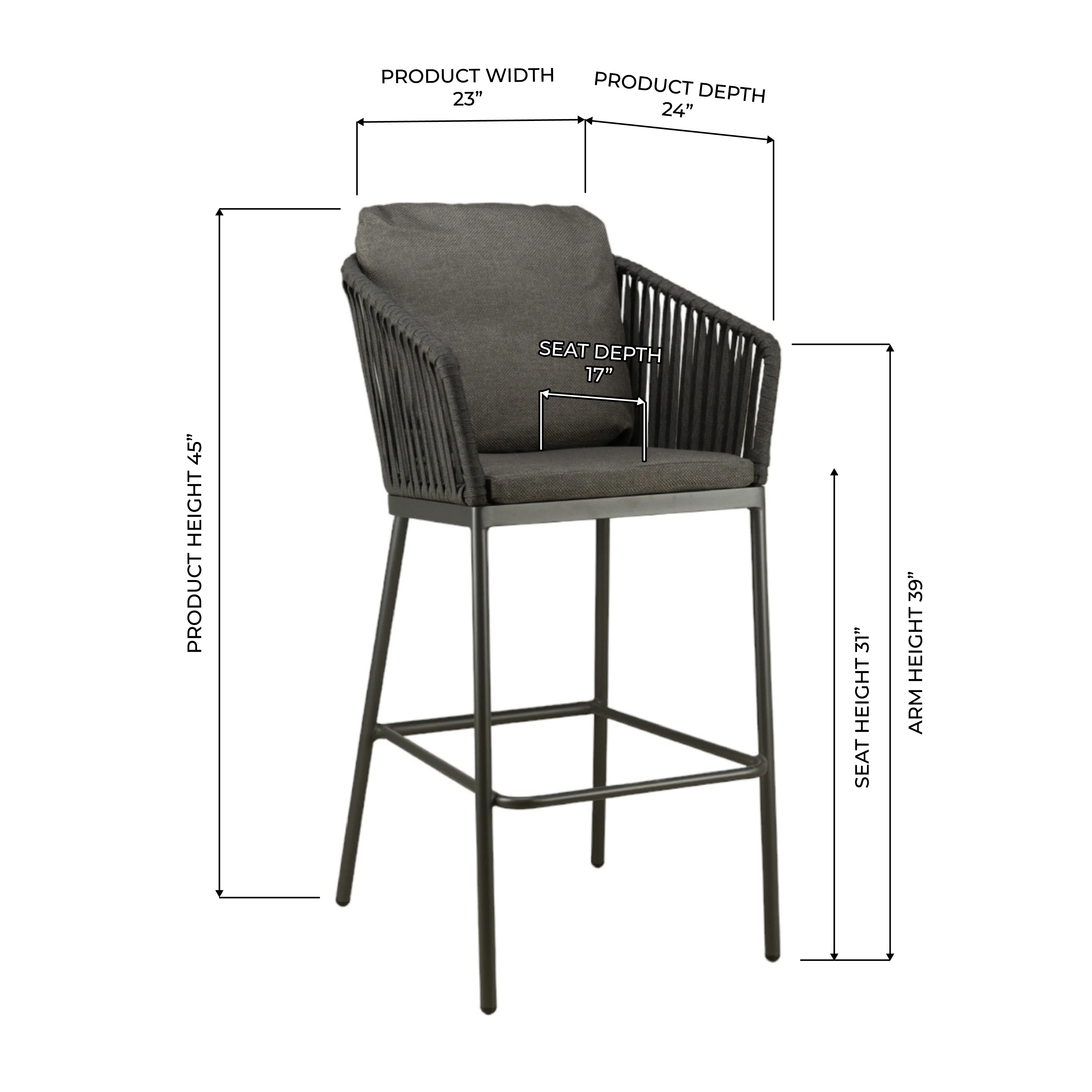 Alta Charcoal Barstool