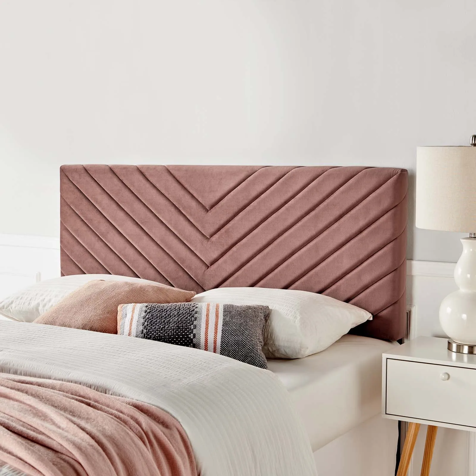 Alyson Angular Channel Tufted Performance Velvet Headboard by Modway