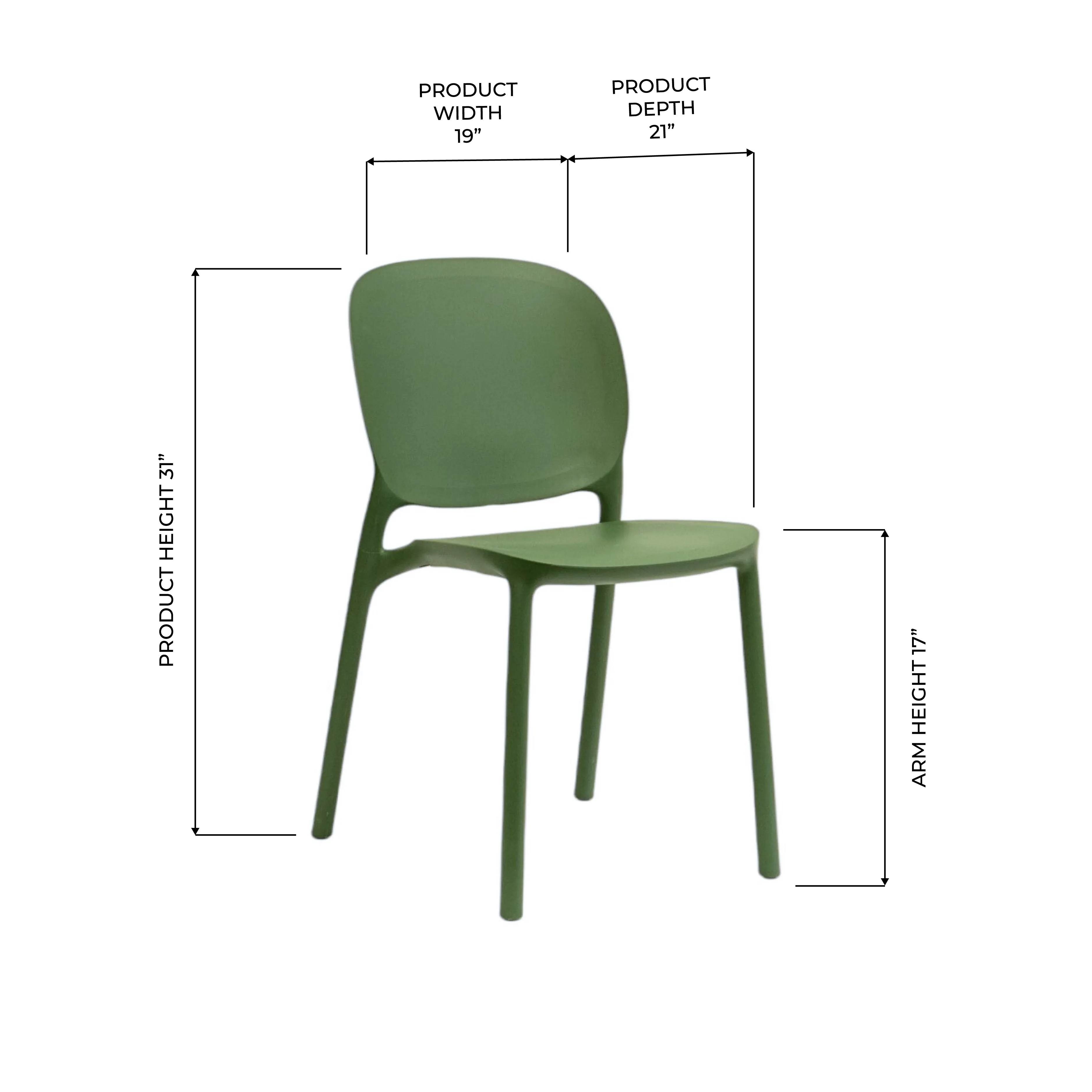 Arc Olive Green Side Chair