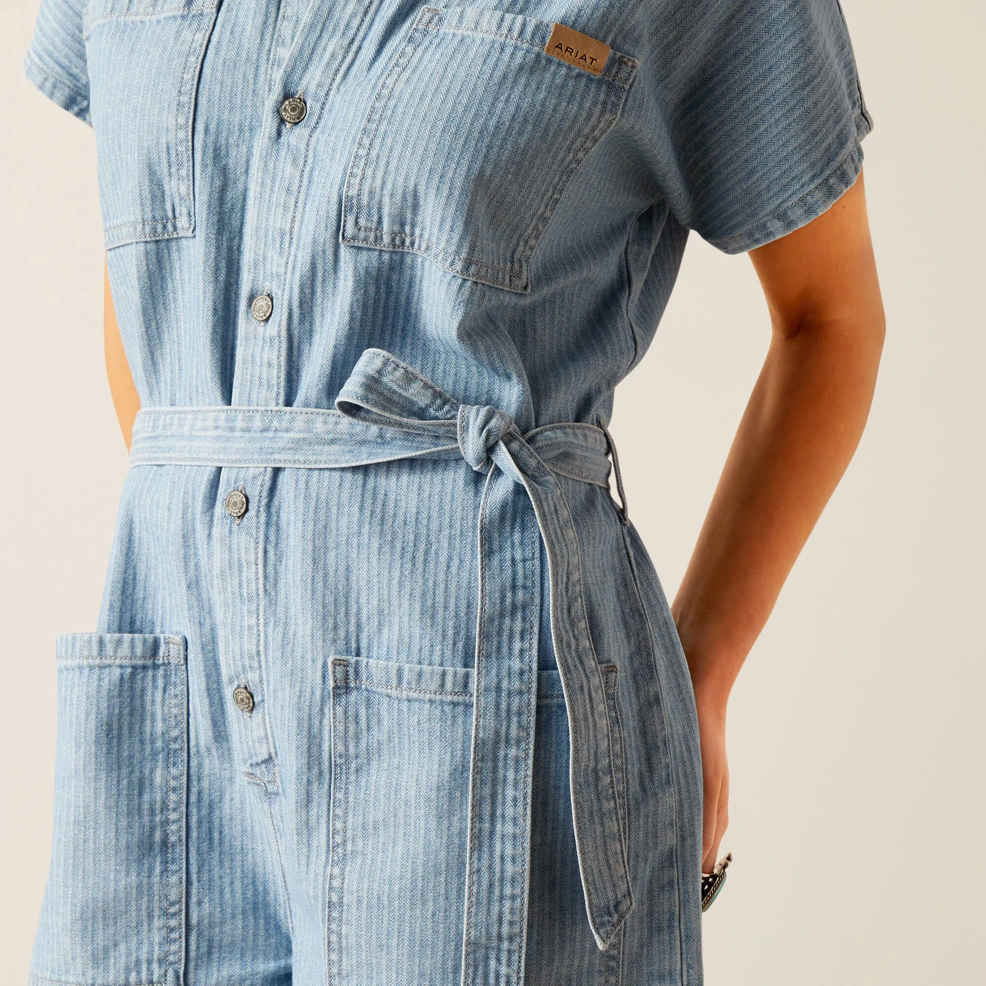 Ariat Women's Herringbone Denim Romper in Virginia Wash