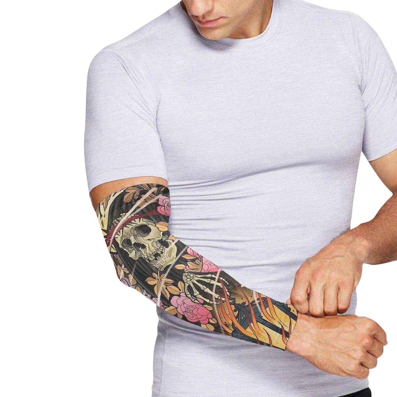 Arm Sleeves- Sun Sleeves for Men&Women Ice Silk Sun Arm Sleeves UV Arm Cover Sleeve, Protection for Cycling, Running, Outdoor Sports