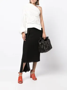 Asymmetric Silk Midi Skirt