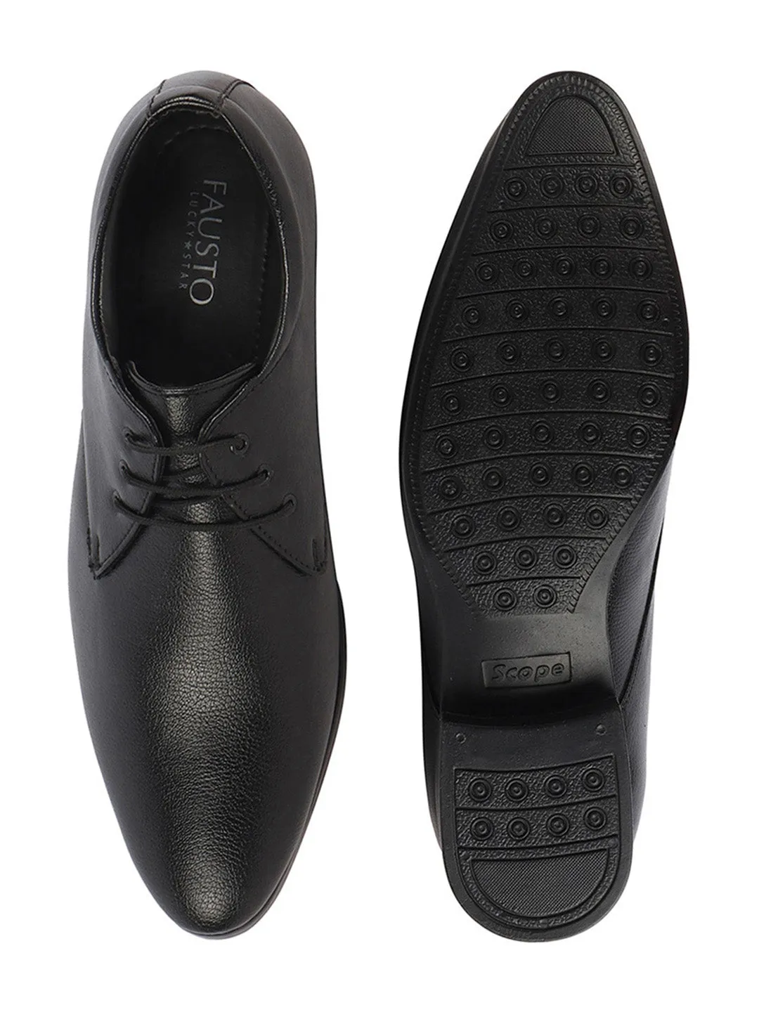 Basics Men Black Formal Office Lace Up Shoes