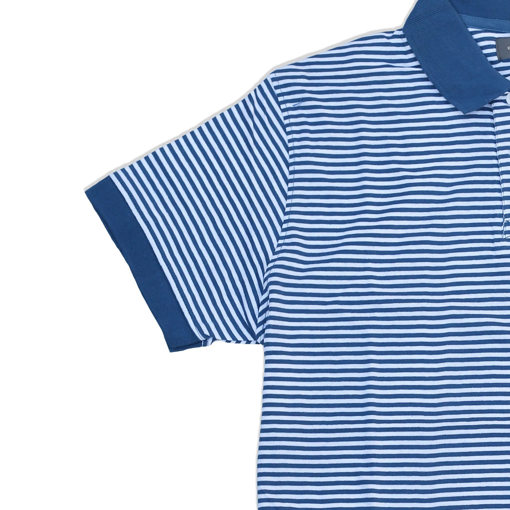 BD - Men 'Blue' White blue Stripe Short Sleeves Cotton Polo BD226