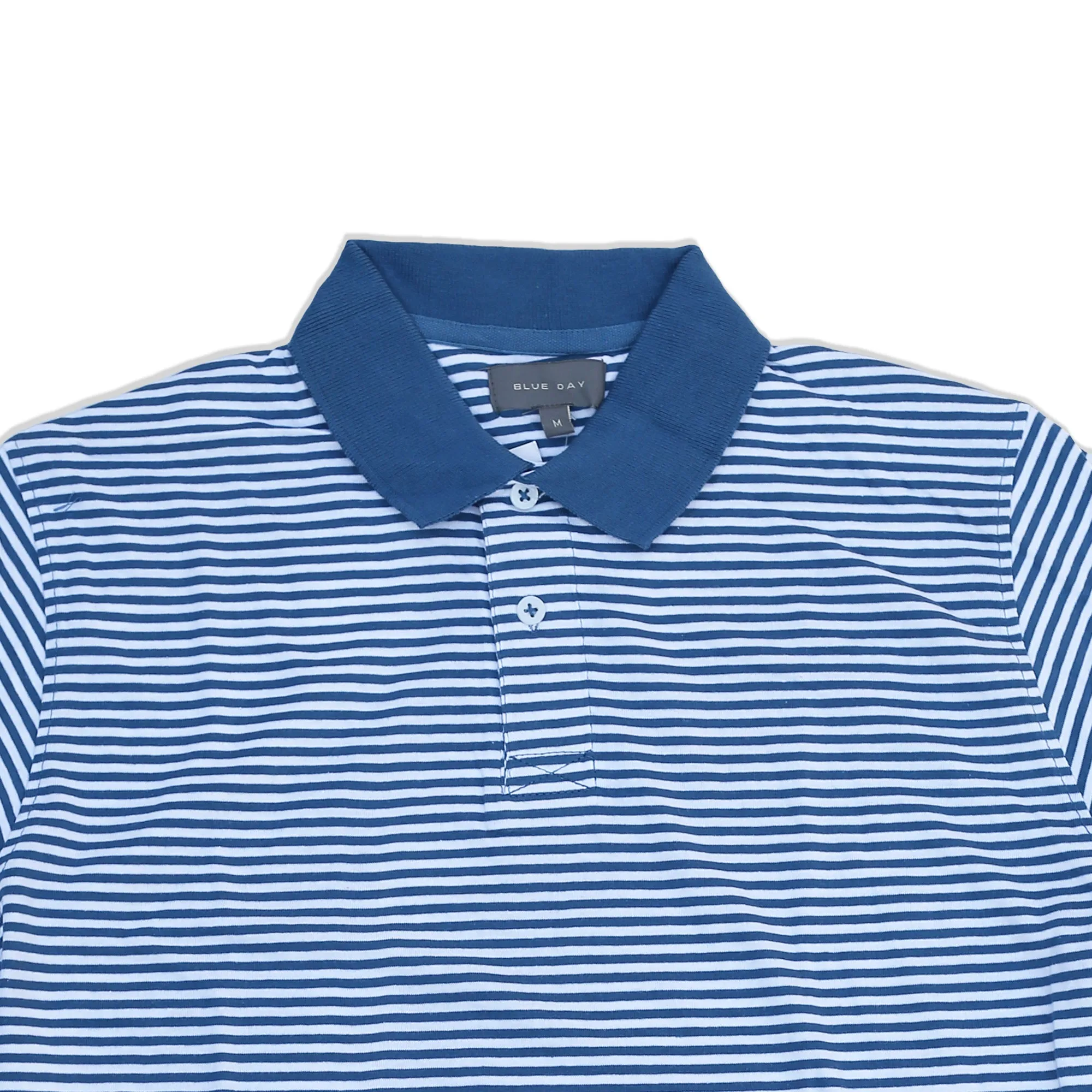 BD - Men 'Blue' White blue Stripe Short Sleeves Cotton Polo BD226