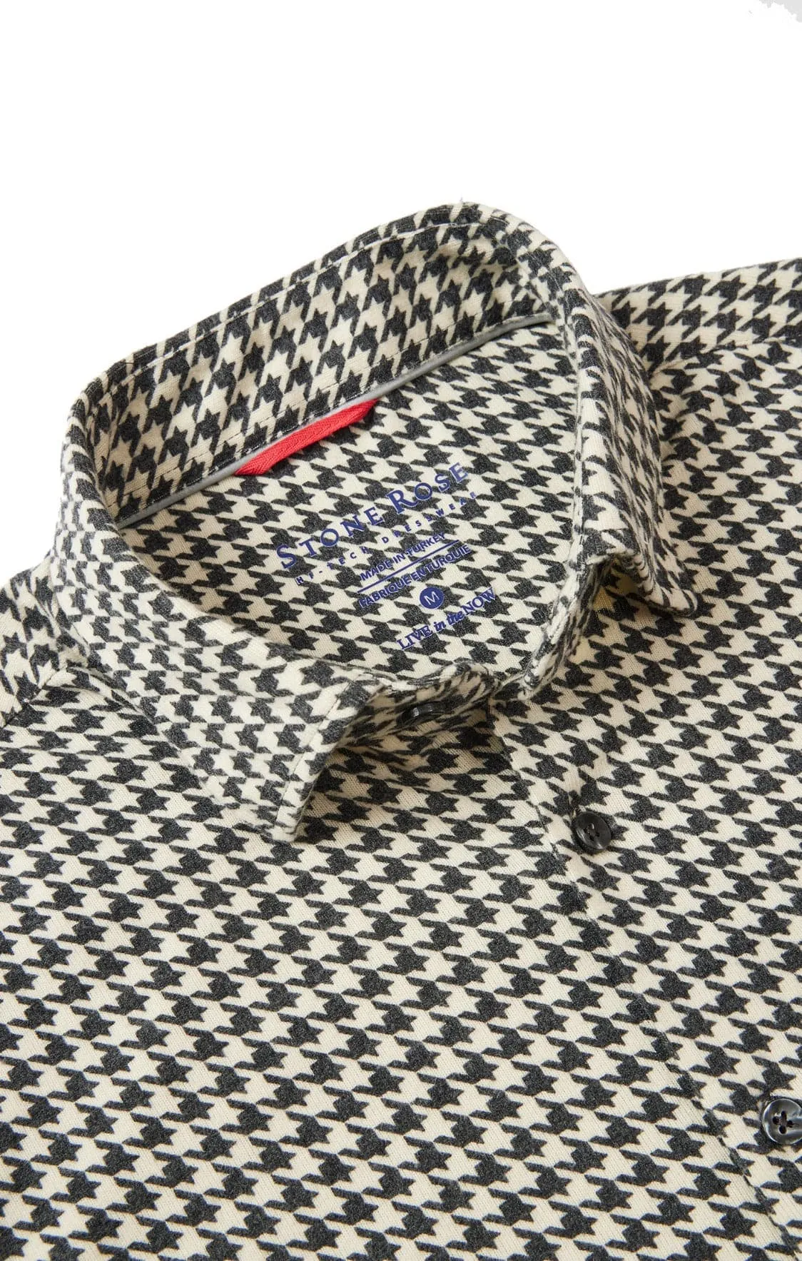 Beige Houndstooth Fleece Shirt