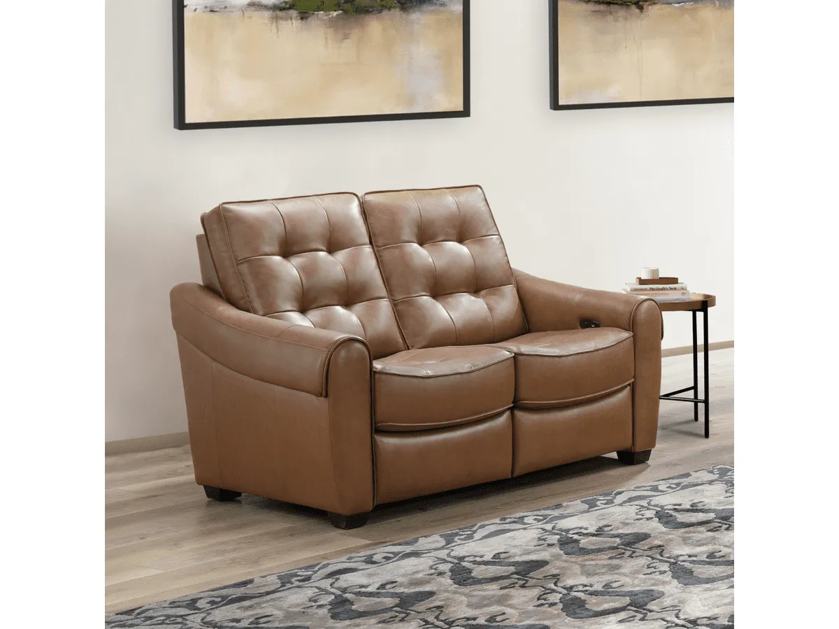 Bemelman Leather Power Reclining Loveseat