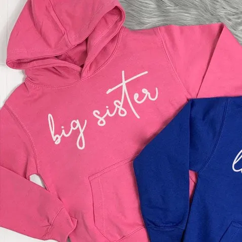 Big Sister/Little Brother Matching Script Hoodies (MRK X)