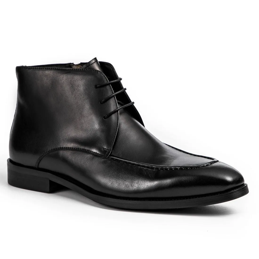 Black leather martin boots