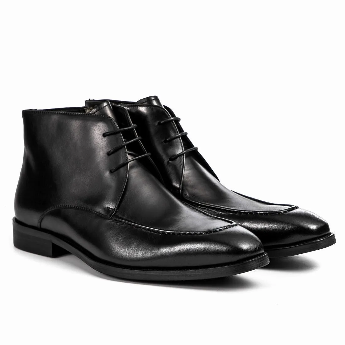 Black leather martin boots