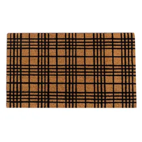 Black Plaid Doormat