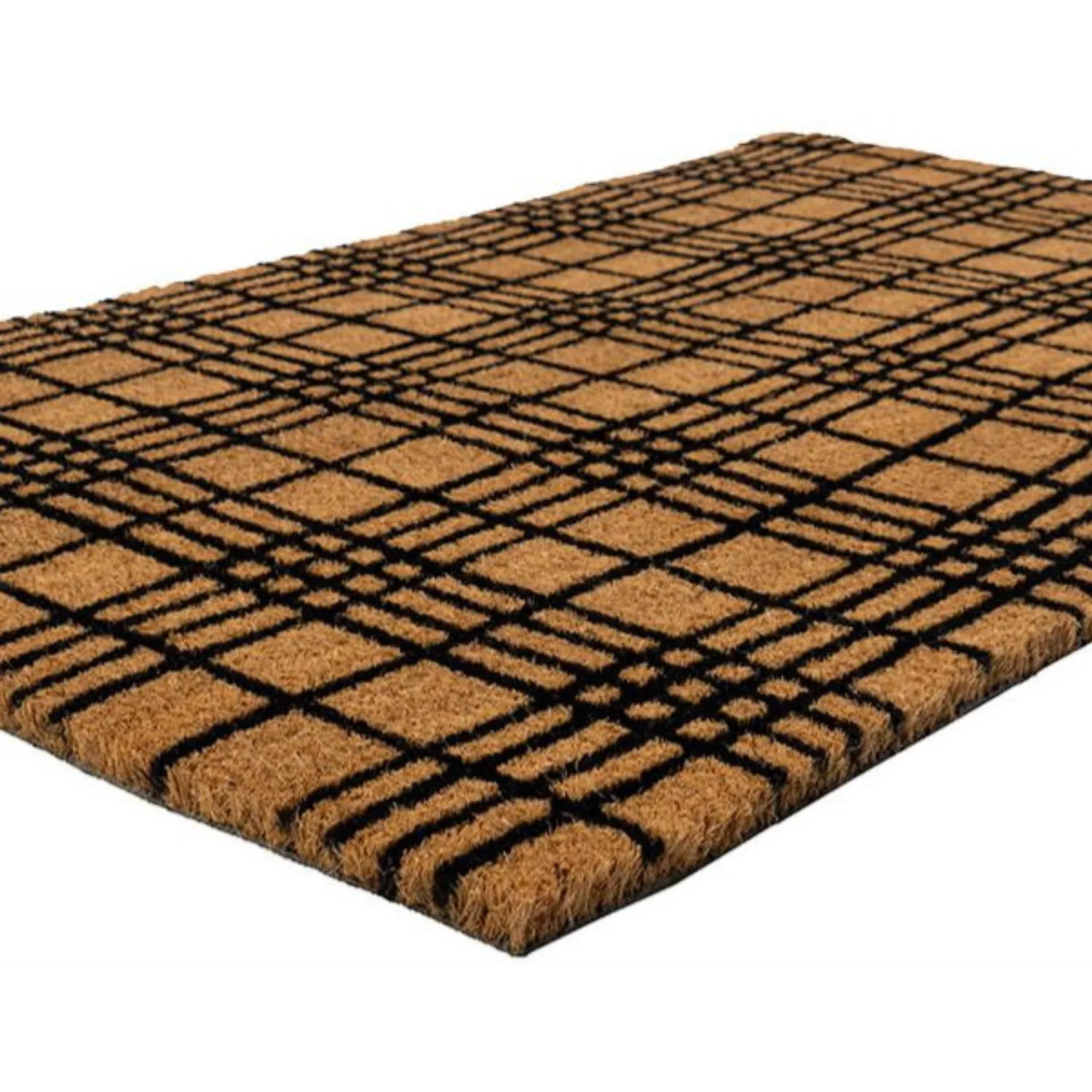 Black Plaid Doormat