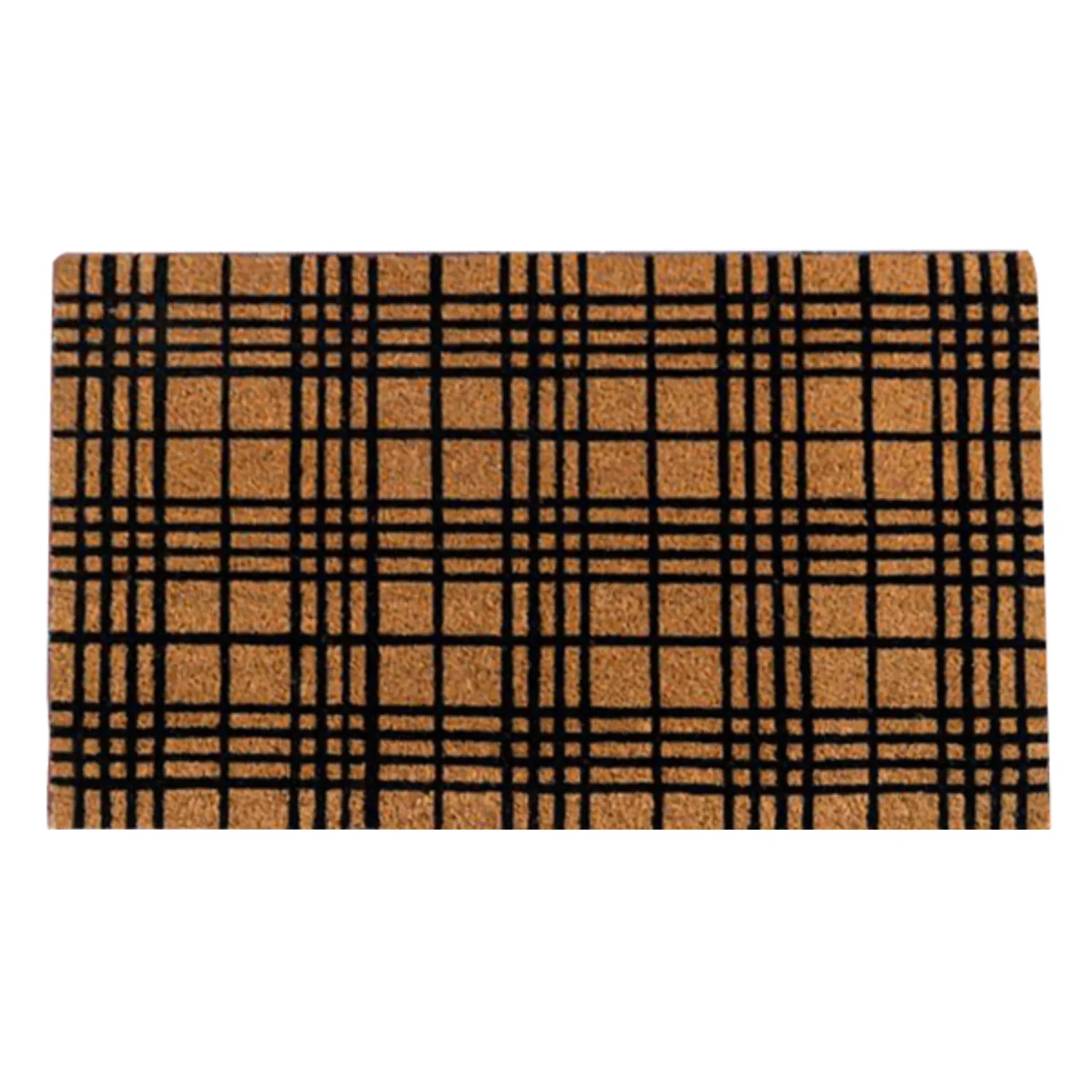 Black Plaid Doormat