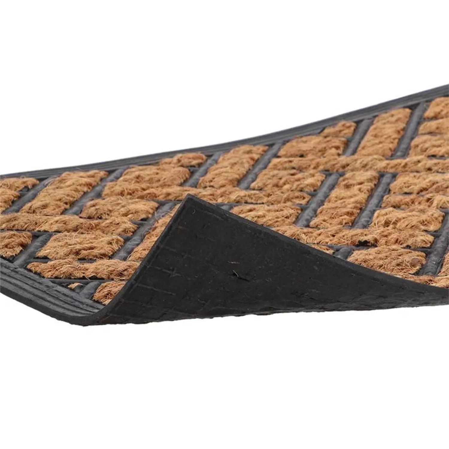 Black Weave Wide Coir Doormat