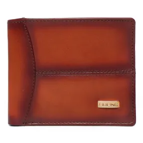 Brune Tan Hand Painted Leather Wallet For Men