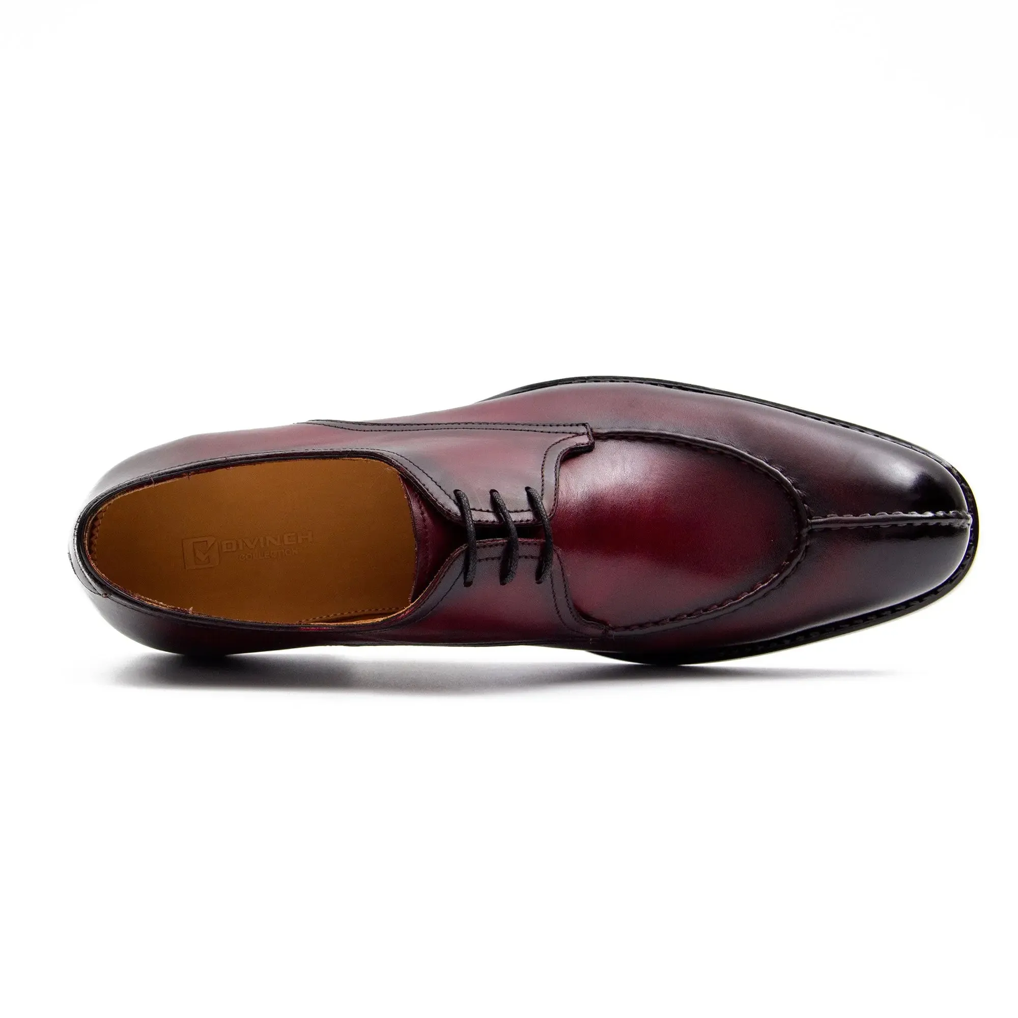 Burgundy leather Derby shoes