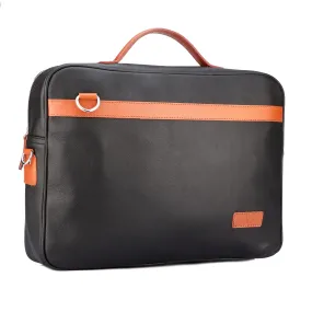 Celtic black color pure leather laptop bag for office use with delightful and elegant look, Art: BG-1710