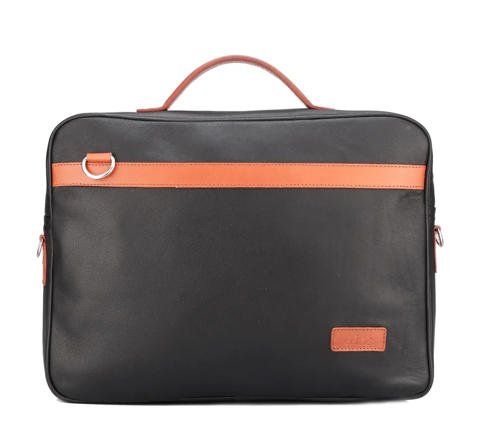 Celtic black color pure leather laptop bag for office use with delightful and elegant look, Art: BG-1710