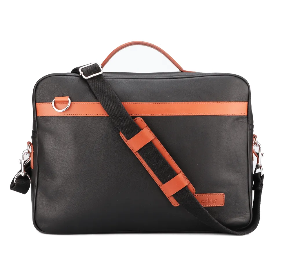 Celtic black color pure leather laptop bag for office use with delightful and elegant look, Art: BG-1710