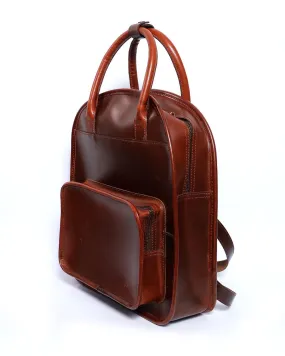 Celtic brown color pure leather unisex backpack bag for casual use | Handmade with glorious design,   Art: BG-1464