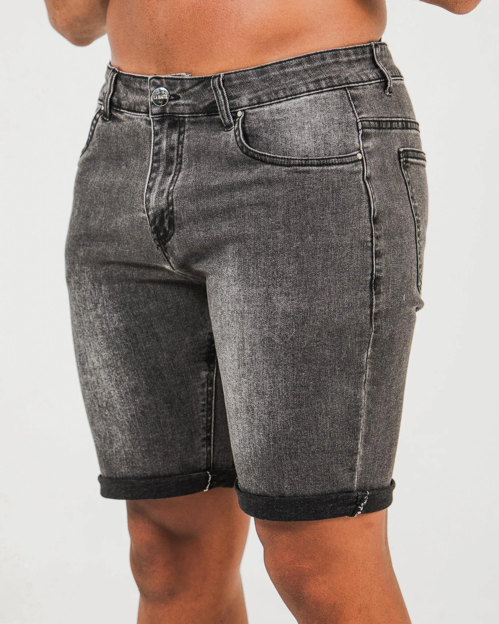 Charcoal Denim Shorts