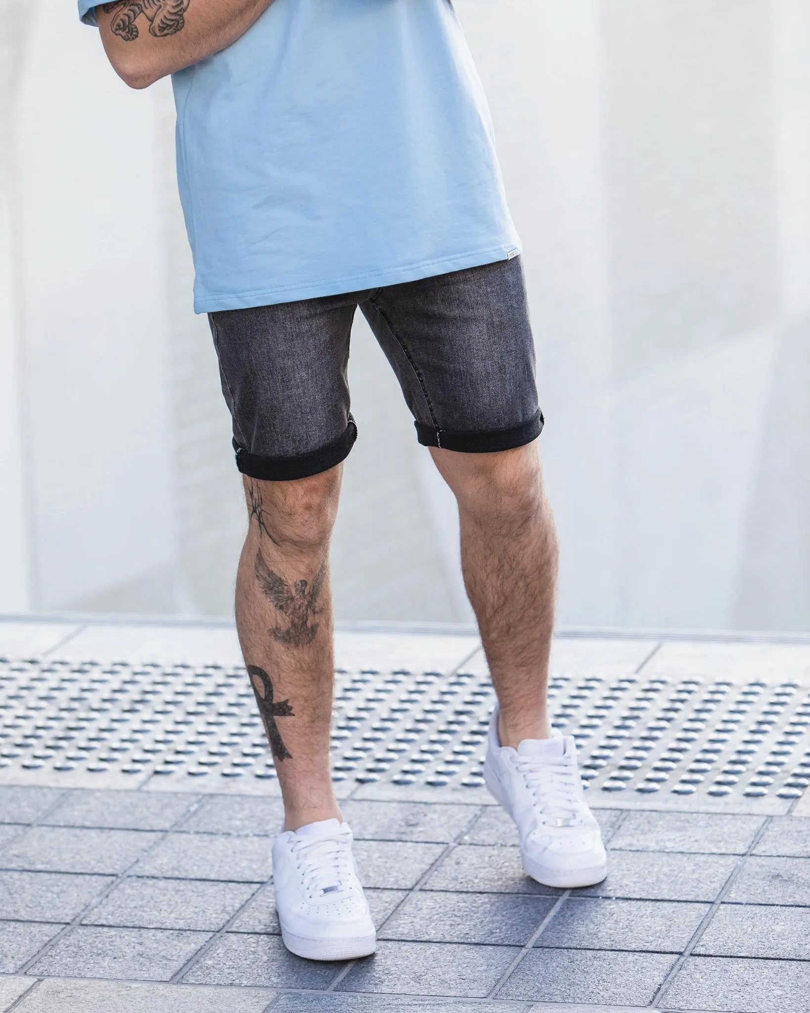 Charcoal Denim Shorts