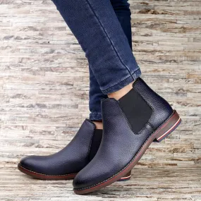 Classy Ankle British Design Blue Chelsea Boots For Men-JonasParamount