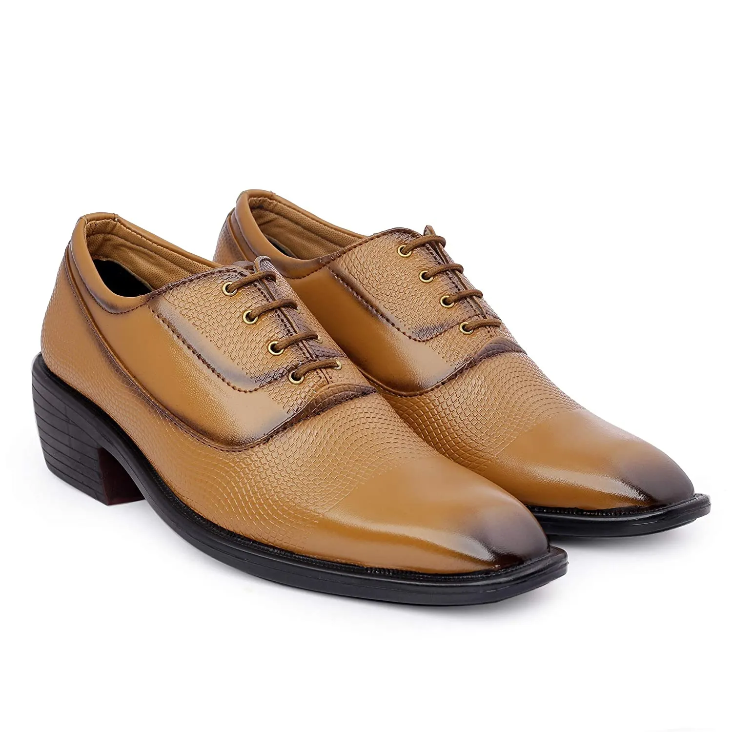 Classy Casual And Formal Business Wear Tan Lace-Up Shoes-JonasParamount