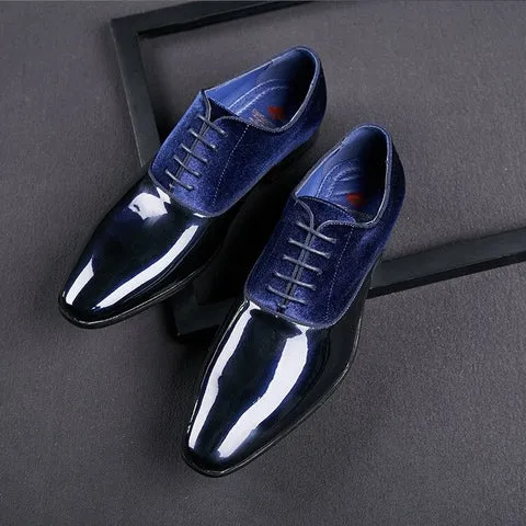 Classy Office,Wedding,Party Wear Blue Shoes With Lace-Up For All Season-Jonasparamount