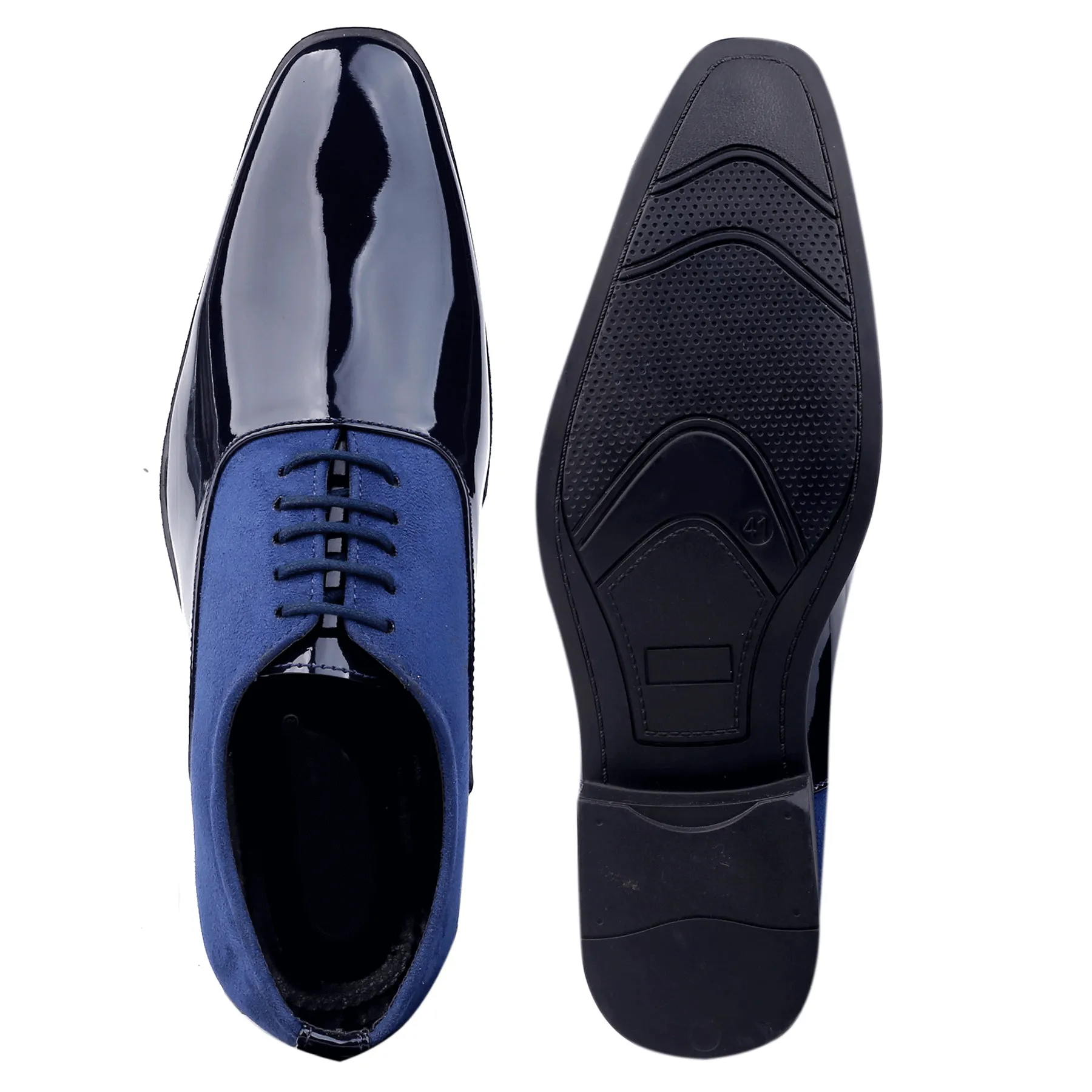 Classy Office,Wedding,Party Wear Blue Shoes With Lace-Up For All Season-Jonasparamount