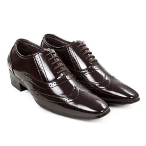 Classy Shine Design British Full Brogue Height Increasing Shoes For Men's-JonasParamount