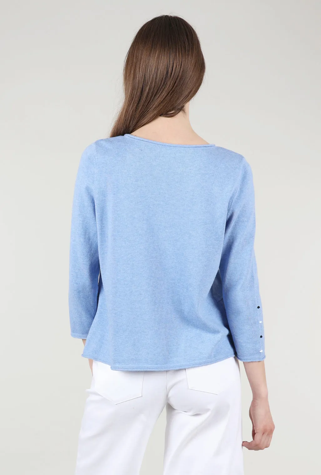 Coastal Cotton Pocket Pullover, Cornflower