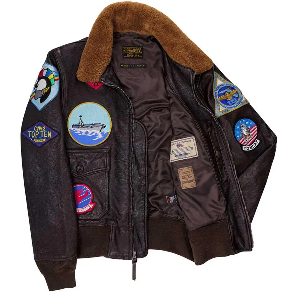 Cockpit USA Men's Reproduction Top Gun G-1 Leather Flight Jacket