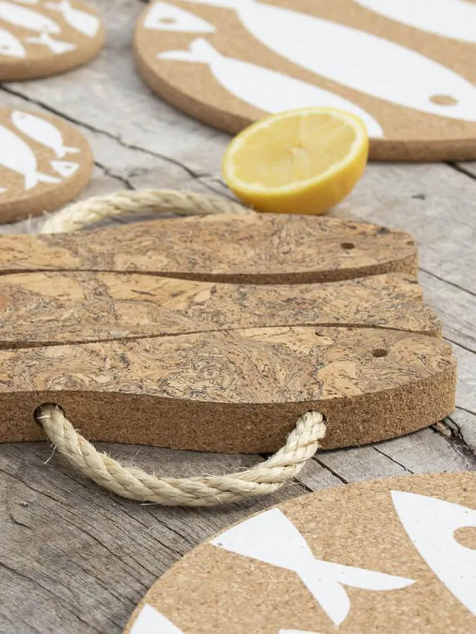 Cork Ethos Natural Cork Trivet - Three Fish