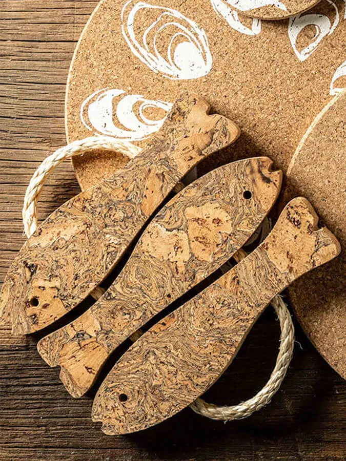 Cork Ethos Natural Cork Trivet - Three Fish