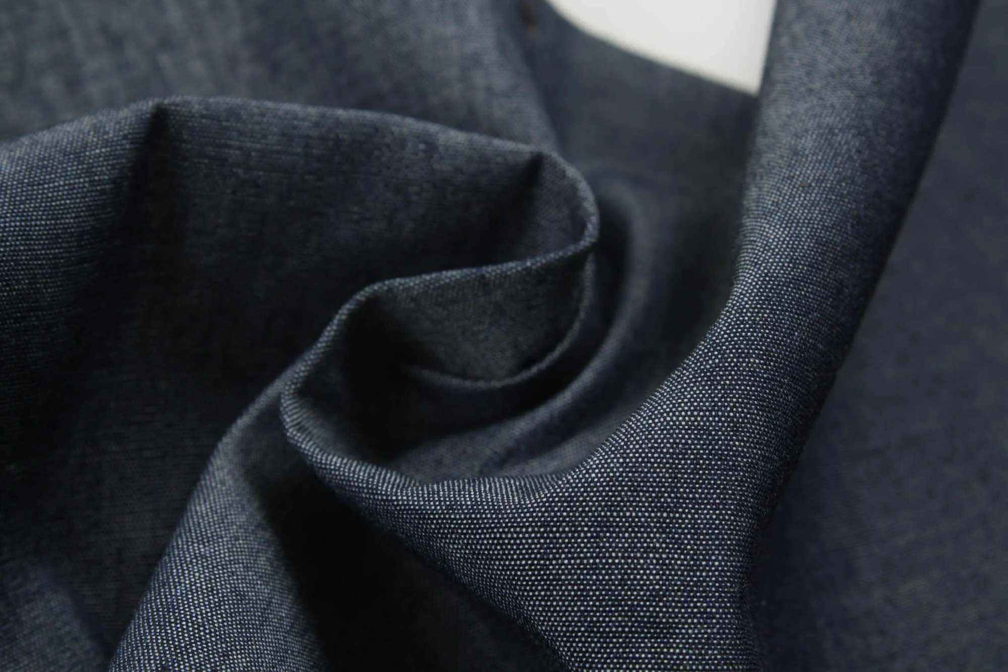 Cotton Chambray Denim for Shirting - Indigo (Remnant 1 Meter)