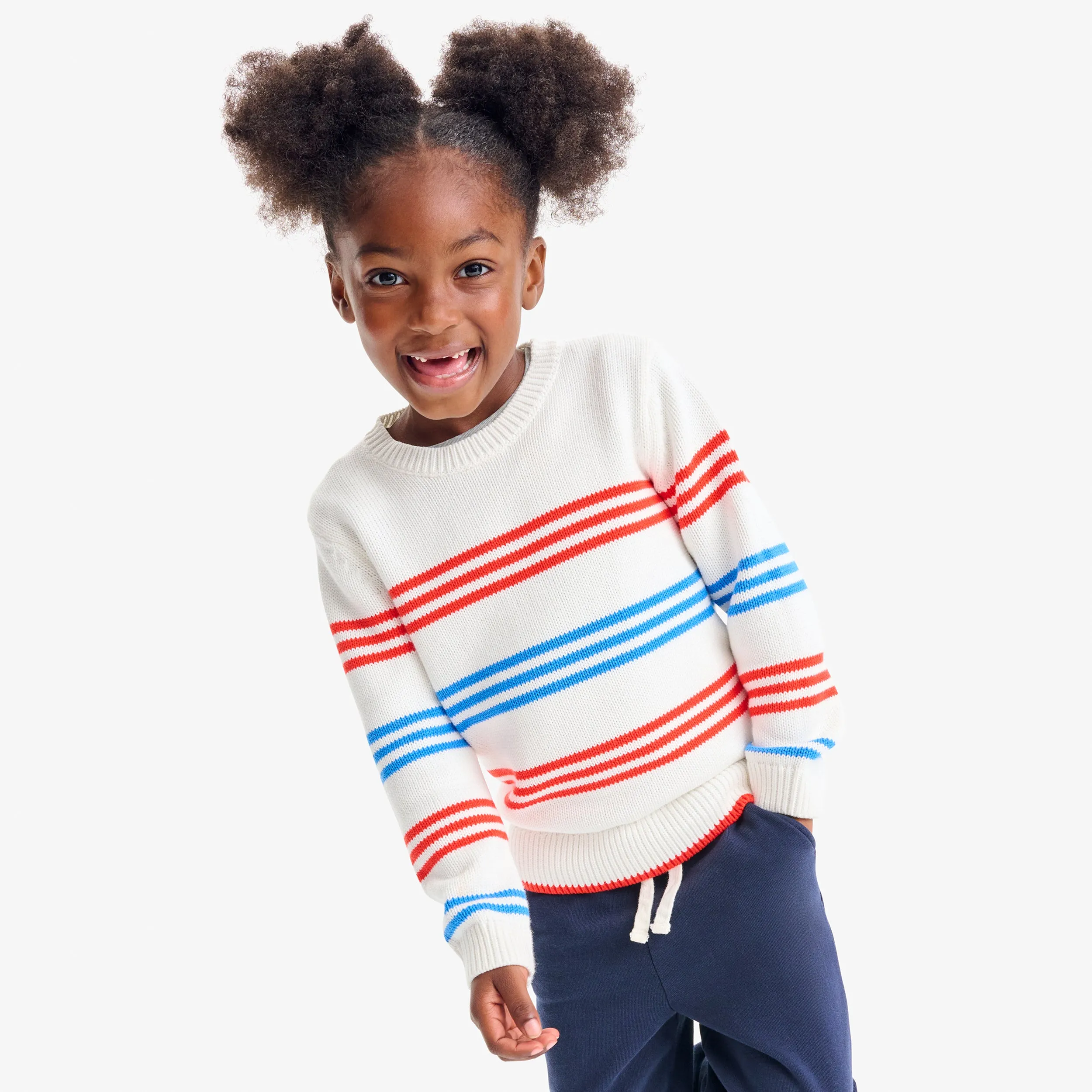 Crewneck sweater in stripe