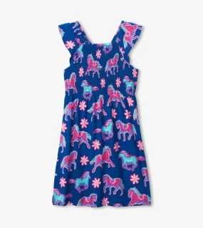 Electric Horses Smocked Dress | Hatley