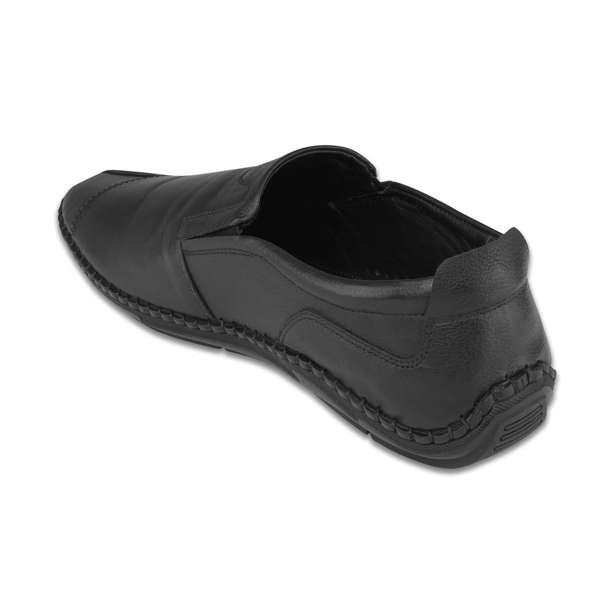 Ezok Men Black Casual Leather Shoes For Men