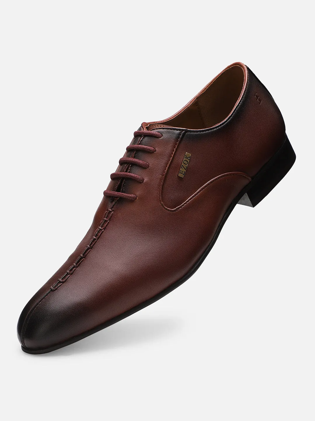 Ezok Men Bordo Leather Formal Shoes