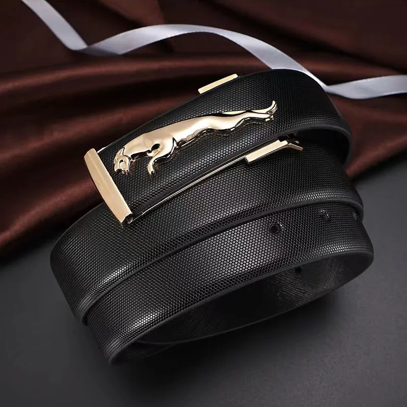 Fashionable Jaguar Alloy Buckle Designer Belt For Men's-JonasParamount