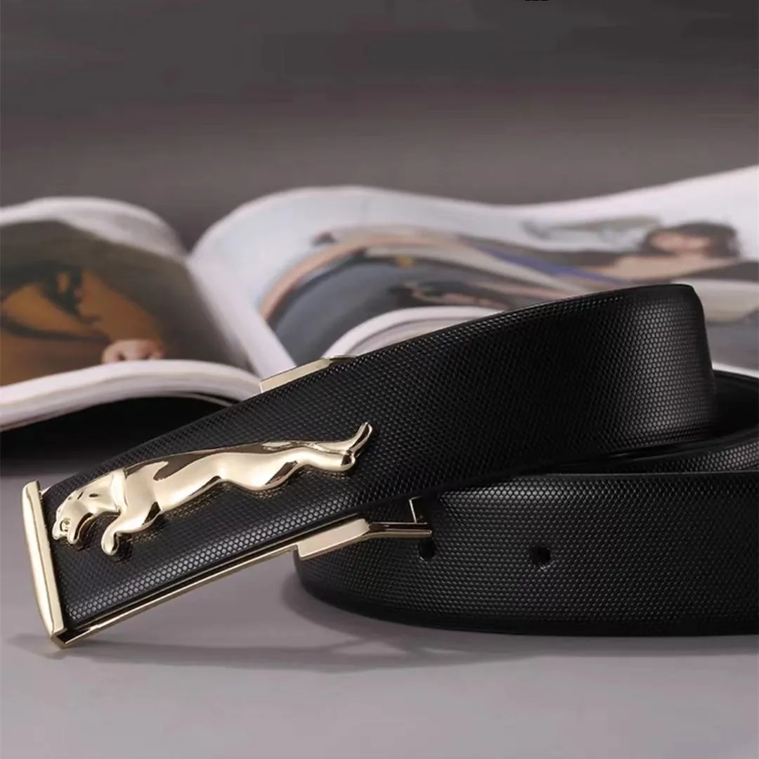 Fashionable Jaguar Alloy Buckle Designer Belt For Men's-JonasParamount