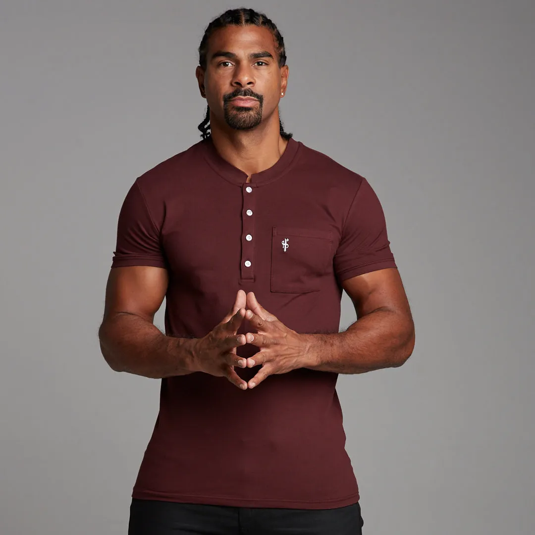 Father Sons Classic Burgundy Grandad Polo Shirt - FSH195